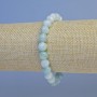 Brățară din acvamarin, piatră naturală, mărgele fațetate, diametrul 8 mm, lungimea 18 cm, pe elastic