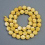 Mărgele din piatră naturală jadeit galben, bilă tăiată cu fasete, diametrul 8 mm, lungime 37 cm +-