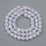 Mărgele din piatră naturală acvamarin, sferice, fațetate, diametru 6 mm ±, lungime 36 cm ±