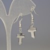Сережки Гематит хрестики срібний, діаметр 10х14мм+-, довжина 3, 4см