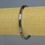 Brățară din hematit dreptunghiulară, culoare neagră, diametru 10x4 mm, lungime 18 cm, elastică