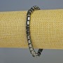 Brățară din hematit cilindric, culoare neagră, diametru 5,5×5,5 mm, lungime 18 cm, elastic