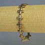 Brățară din hematit în formă de cruci, culoare bronz deschis, diametrul 12,5×12,5 mm, lungime 18 cm, bandă elastică