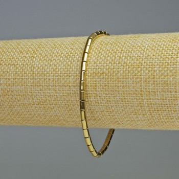 Brățară din hematit, cilindric, culoare aurie, diametru 5×3 mm, lungime 18 cm, pe elastic