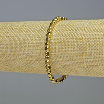 Brățară din hematit cu cuburi de culoare aurie, diametru 4×4 mm, lungime 18 cm, pe elastic