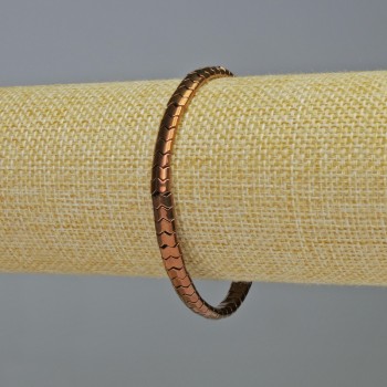 Браслет Гематит змійка зігзаг хвиля колір мідь, діаметр 5х4х3мм+-, довжина 18см+- стрейч