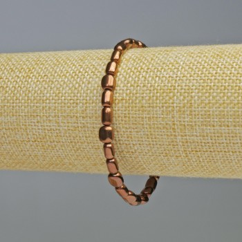 Brățară din hematit, ovală, culoare cupru, diametru 7×6 mm, lungime 18 cm, elastică