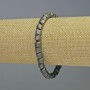 Brățară din hematit cu hexagoane în zigzag, culoare gri mat, diametru 6x6 mm, lungime 18 cm, elastic