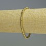 Brățară din hematit, culoare aurie, mărgele în formă de rondelle, diametru aproximativ 4x2 mm, lungime 18 cm, pe bază elastică