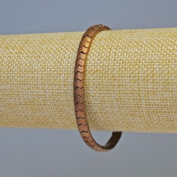 Браслет Гематит змійка зігзаг хвиля колір мідь матова, діаметр 5х4х3мм+-, довжина 18см+- стрейч