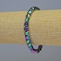 Brățară din hematit în formă de hexagoane zigzag multicolor, diametru 6x6 mm +/-, lungime 18 cm +/-, pe bandă elastică