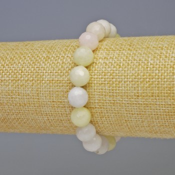 Brățară din Morganit natural, mărgele facetate de 10 mm, lungime 18 cm, pe elastic