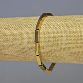 Brățară din hematit, formă dreptunghiulară, culoare aurie, diametrul 12x4 mm, lungime 18 cm, extensibilă