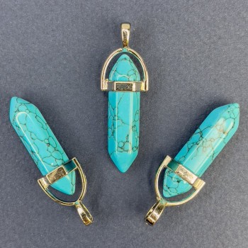 Pandantiv hexagonal «Turcoaz Albastru» (presat) 41×34×9 mm