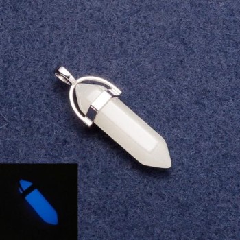 Підвіска з Оніксу, що світиться у темряві, шестигранник "Блакитне світіння"