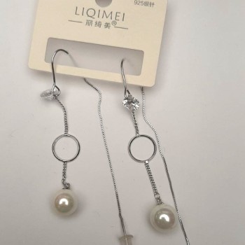 Cercei stud lungi seria 925 Majorka, diametrul de 10 mm, lungimea 80 mm