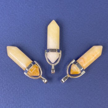 Pandantiv cu citrin hexagonal de 40 mm+