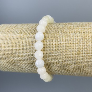 Brățară din morganit, mărgele tăiate de 8 mm, lungime 18 cm, pe șnur elastic