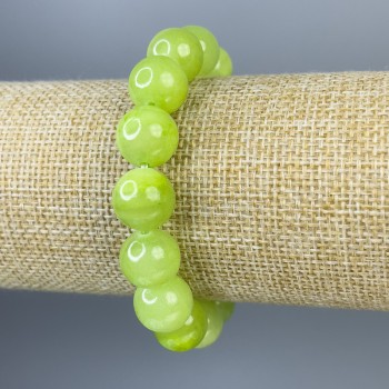 Brățară din onix cu mărgele netede de 12 mm, lungime 18 cm, elastică