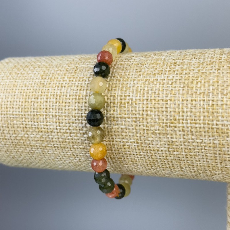 Brățară asortiment cu mărgele facetate de 6 mm, lungime 18 cm, elastică