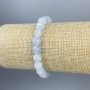 Brățară din acvamarin, mărgele facetate de 8 mm, lungime 18 cm, pe bază elastică