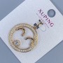 Pandant Xuping cu strasuri albe, diametru aproximativ 25 mm, lungime aproximativă 32 mm, placat cu aur de 18K