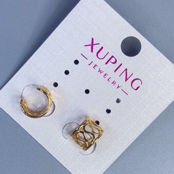 Kaf dublu Xuping cu model 10×8 mm - placare cu aur 18K