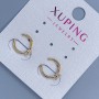 Caf Xuping cu cristal alb, diametrul 10x2 mm +- placare cu aur 18K