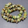 Mărgele de jasper pe șnur, bucăți mici, diametrul 12x4 mm, lungime 39 cm
