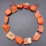 Mărgele din jasper roșu, piatră naturală neprelucrată, pe șnur, diametru 28×22 mm, lungime 43 cm (+/-)