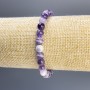 Brățară din ametist, mărgele netede, diametrul 6 mm, lungime 18 cm, pe bază elastică