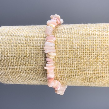 Brățară din opal roz – granule, diametrul 8x3 mm, lungime 18 cm, elastică