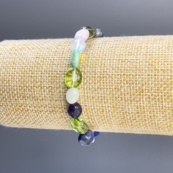 Brățară asortiment fațetat, dimensiuni 9x7 mm, lungime 18 cm, cu elastic