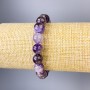 Brățară din ametist cu mărgele netede, diametrul 10 mm, lungimea 18 cm, pe elastic