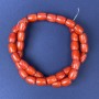 Mărgele din coral portocaliu, formă baril, diametrul 10x8 mm +- pe fir, lungime 39 cm+