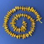 Mărgele din chihlimbar mărunțiș, 10x3 mm, cu mărgele mici, diametrul 3 mm, pe șnur, lungime 38 cm