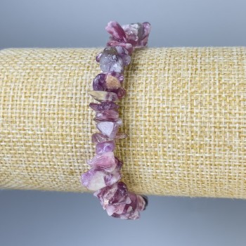 Brățară cu bucăți de turmalin, diametru 10×2 mm, lungime 18 cm, pe bandă elastică