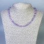 Colier din ametist, bile netede, diametrul 6 mm, lungime 45 cm, cu închizătoare