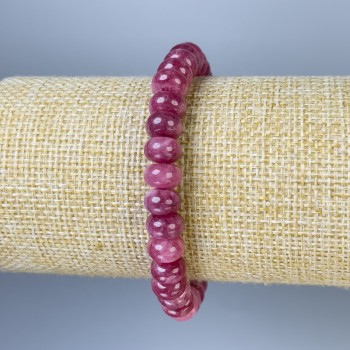 Brățară cu turmalin în formă de rondel, diametrul 8x5 mm, lungime 18 cm, elastică