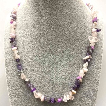 Colier cu fragmente asortate, diametru 8×3 mm, lungime aproximativă 50 cm, cu închizătoare