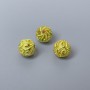 Mărgea Cloisonné cu email verde, diametrul 8 mm ±, gaură de 1 mm, culoare metal auriu, 1 bucată