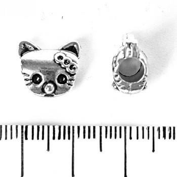 Mărgea Pandora «Pisicuță» 12x12 mm, diametrul interior 5 mm, ambalaj 20 g, +/-7 buc