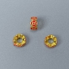 Mărgea Cloisonnée rondel roșu email, diametrul 6×3 mm, gaură de aproximativ 2,8 mm, culoare metal auriu, 1 bucată