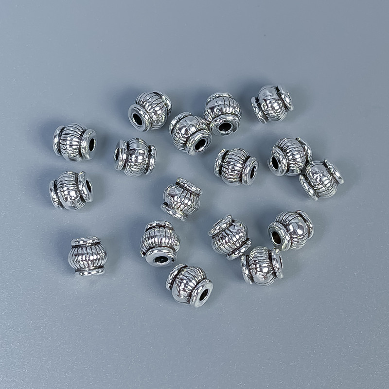 Furnitură mărgea inserție culoare argintiu, diametru 5x5 mm ± gaură, diametru 1,8 mm ± ambalaj 40 buc.
