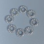 Furnituri - inserții pentru mărgele, culoare argintiu metalic, diametru 8×2 mm, gaură ~3,5 mm, ambalaj 38 buc.