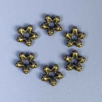 Inserție pentru mărgele din bronz, culoare bronz, diametru 11×4 mm ±, gaură 3 mm ±, ambalaj 20 buc