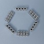 Furnitură separator de rânduri, inserție în culoare metalică argintie, diametrul 7×5×17 mm, ± gaură de diametru 1,8 mm, ambalare 20 g (~10 buc.)
