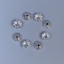 Capace pentru mărgele, culoare argintie metalică, diametru 6×0,8 mm, gaură de aproximativ 1 mm, ambalare 20 g (~160 buc.)