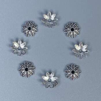 Capace pentru mărgele, culoare argintiu, diametru 8×0,5 mm, gaură 1,8 mm, ambalaj 20 g (~155 buc.)