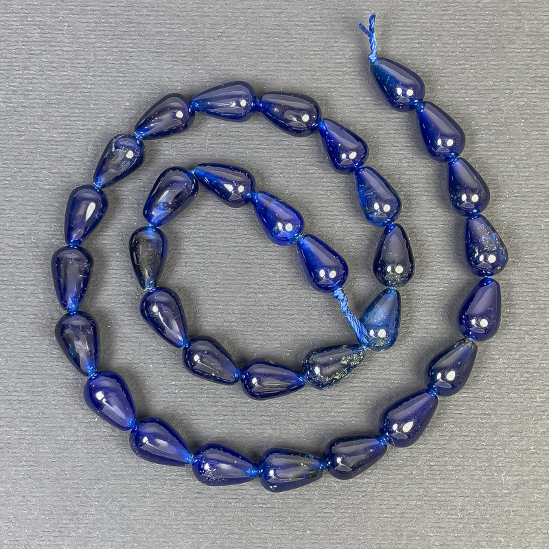 Mărgele din cuarț tonifiat, formă de picătură, 12x8 mm, pe șnur, lungime 38 cm+